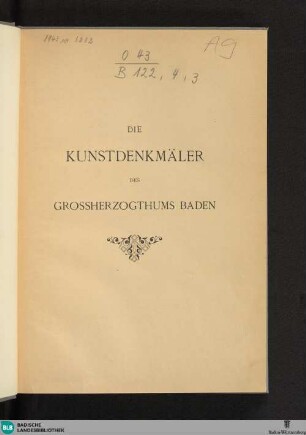 Bd. 4, Kreis Mosbach ; Abth. 3: Die Kunstdenkmäler der Amtsbezirke Buchen und Adelsheim