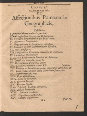 Caput II. [...] De Affectionibus Pomaeraniae Geographicis