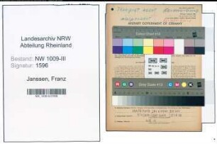 Entnazifizierung Franz Janssen , geb. 11.07.1909 (Spediteur)