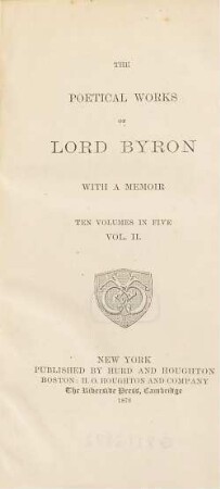 The poetical works of Lord Byron : with a memoir : ten volumes in five, 2
