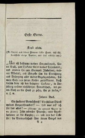 Erste Scene. - Vier und zwanzigste und letzte Scene.