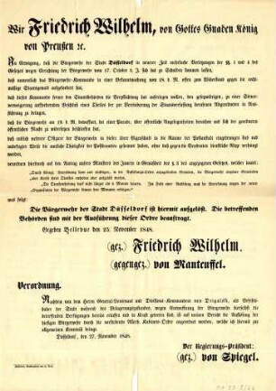 065 Auflösung der Düsseldorfer Bürgerwehr
