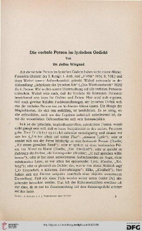 36: Die verbale Person im lyrischen Gedicht