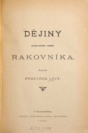 Dějiny královského města Rakovníka