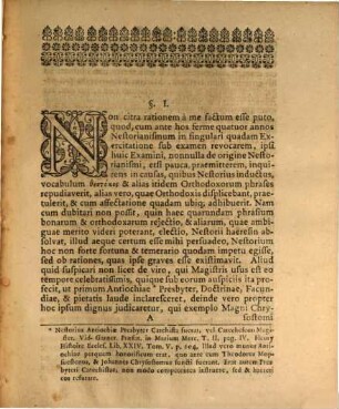 Dissertatio Historico Theologica. De Origine Et Fundamento Nestorianismi
