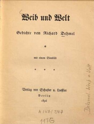 Weib und Welt