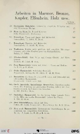 Arbeiten in Marmor, Bronze, Kupfer, Elfenbein, Holz usw. (Nr. 198-210b)