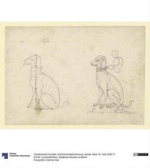 Goldschmiedezeichnung, Hunde