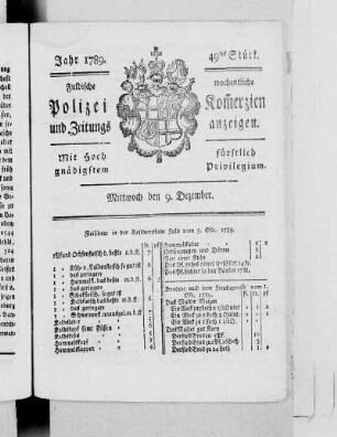 49tes Stück., Ausgabe vom 9. Dezember 1789