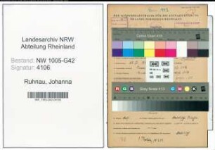 Entnazifizierung Johanna Ruhnau , geb. 23.01.1898 (Friseuse)
