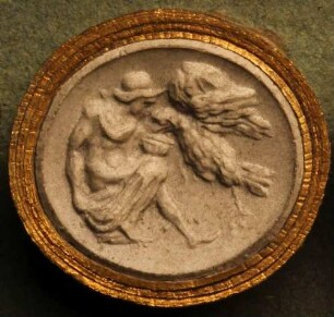 Ganymed speist den in einen Adler verwandelten Jupiter (Daktyliothek, Erstes Mythologisches Tausend)