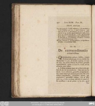 Tit. XI. De extraordnariis criminibus.