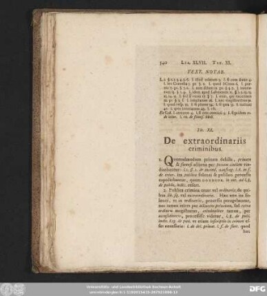 Tit. XI. De extraordnariis criminibus.