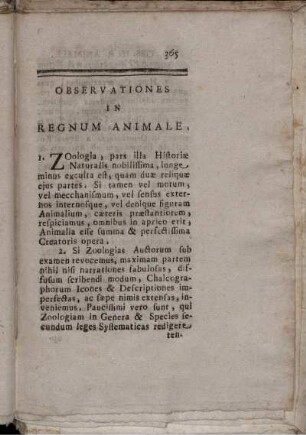 Observationes in Regnum Animale.