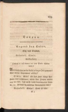 Canaan. Gegend bey Endor. Sitz des Orakals.