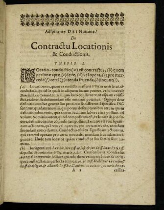 De Contractu Locationis & Conductionis.