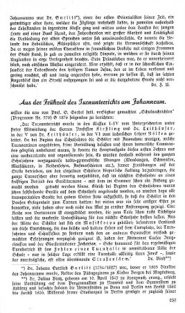 Aus der Frühzeit des Turnunterrichts am Johanneum.