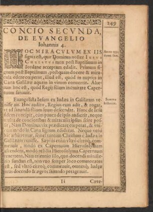 Concio Secunda, De Evangelio ...