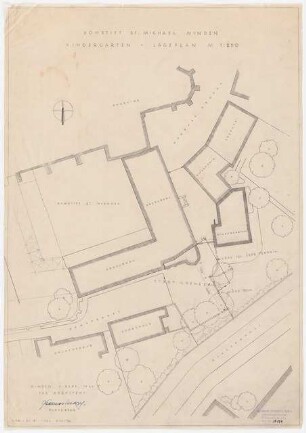 Domstift St. Michael, Minden Kindergarten: Lageplan 1:250