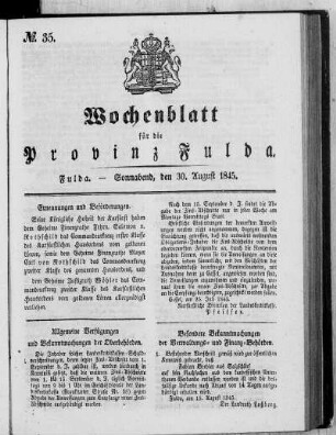 Nr. 35, Ausgabe vom 30. August 1845
