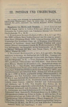 III. Potsdam und Umgebungen
