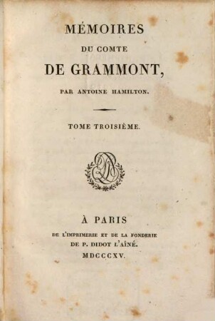 Mémoires du comte de Grammont, 3