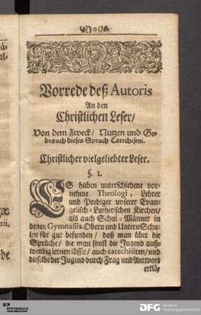 Vorrede deß Autoris