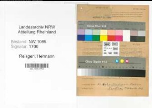 Entnazifizierung Hermann Reisgen , geb. 22.02.1893 (Brandmeister)