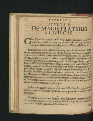 Titulus V. De Magistratibus Et Iudiciis.