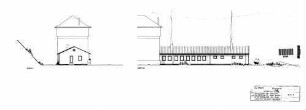 Stuttgart Hbf: Nebengeb.Abstellbf.Aufenthalt u.Werkst. Süd und Westansicht (Bm/Sigm)