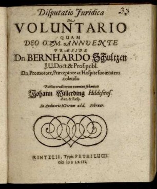 Disputatio Iuridica De Voluntario
