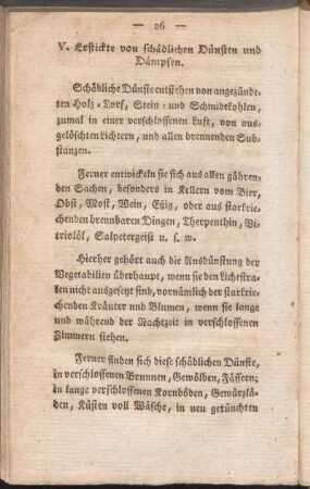 V. Erstickte von schädlichen Dünsten und Dämpfen
