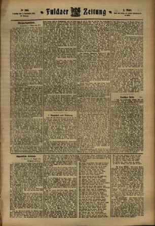 Zweite Ausgabe vom Samstag, den 02. September 1911.
