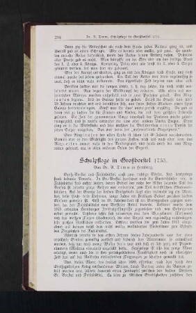 Schulpflege in Großborstel 1755.