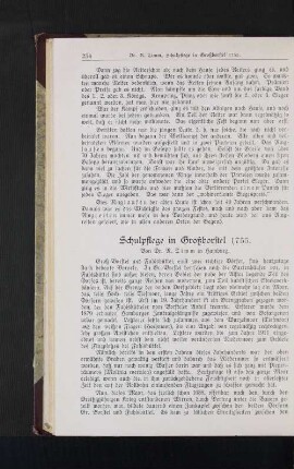Schulpflege in Großborstel 1755.