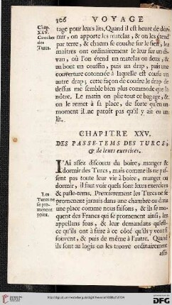 Chapitre XXV: Des passe-tems des Turcs, & leur exercises
