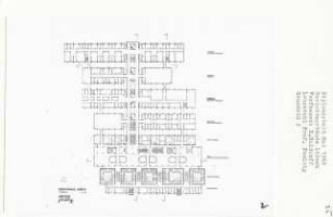 Gerichtsgebäude Lübeck (Diplomarbeit bei Peter Poelzig): Grundriss 1. Obergeschoss 1:200