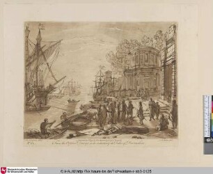 [Seehafen mit Ausschiffung eines Königs; A Sea Port, with Buildings]