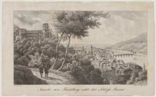 Heidelberg, Stadt, Schloss und Alte Brücke von Südosten