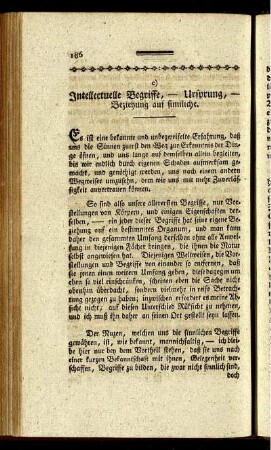 c) Intellectuelle Begriffe, - Ursprung, - Beziehung auf sinnliche.