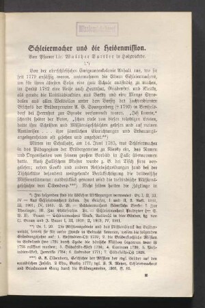 Schleiermacher und die Heidenmission