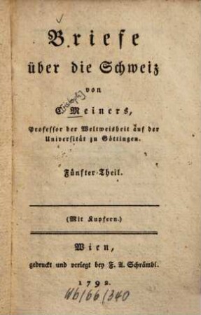 Briefe über die Schweiz : mit Kupfern, 5