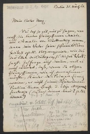 Brief an Max Maria von Weber : 03.03.1868