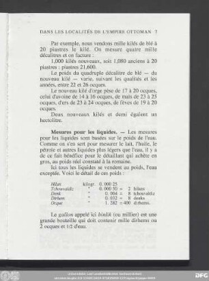 Mesures pour les liquides.