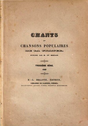 Chants et chansons populaires de la France, 3