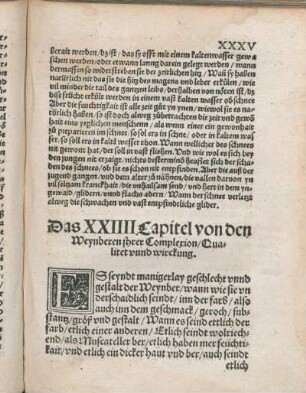 Das XXIIII Capitel von den Weynberen ihrer Complexion/ Qualitet vnnd wirckung.