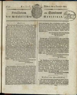 No. 97, Mittwoch den 4. Dezember 1811