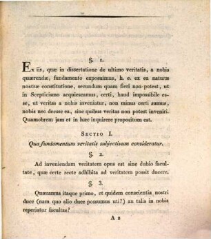 Dissertationes philosophicae. 4. De fundamento veritatis tam subiectivo quam obiectivo. - 1807. - 56 P.