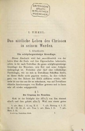 Tertullian's Ethik