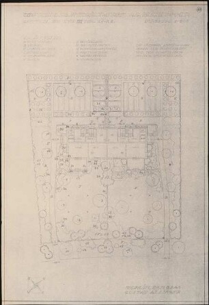 Gartenanlage Bereitschaftssiedlung Oberschlesische Hydrierwerke, Blechhammer: Gartenanlage am Haus Typ 3, Nr.21-22: Grundriss 1:100